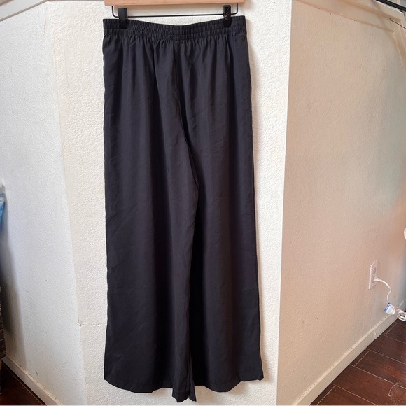 Zara black wide-leg pull-on trouser pants size S - Picture 2 of 13